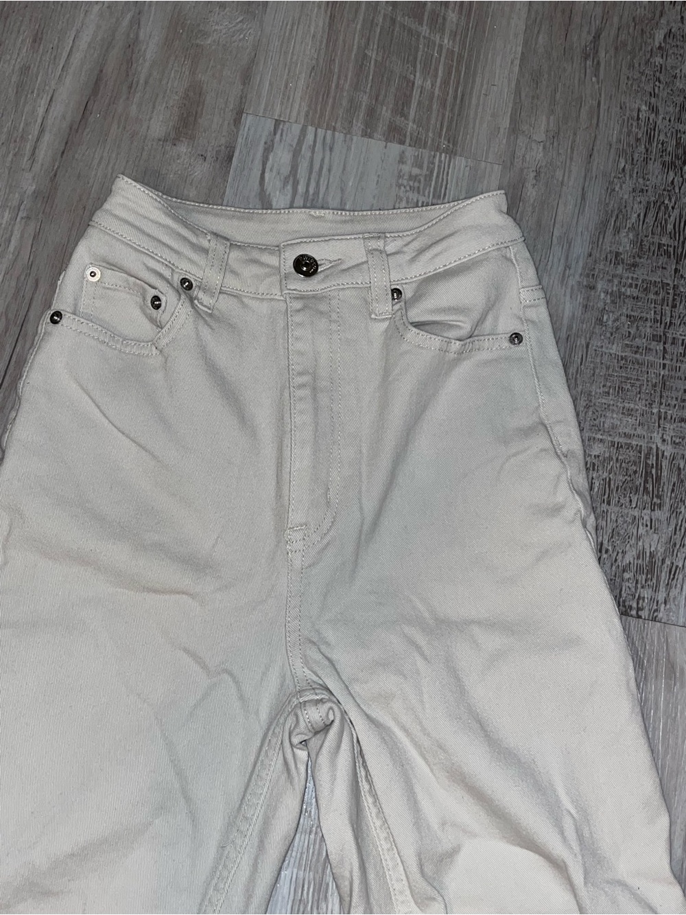 H&M Cream High-Waist Pants